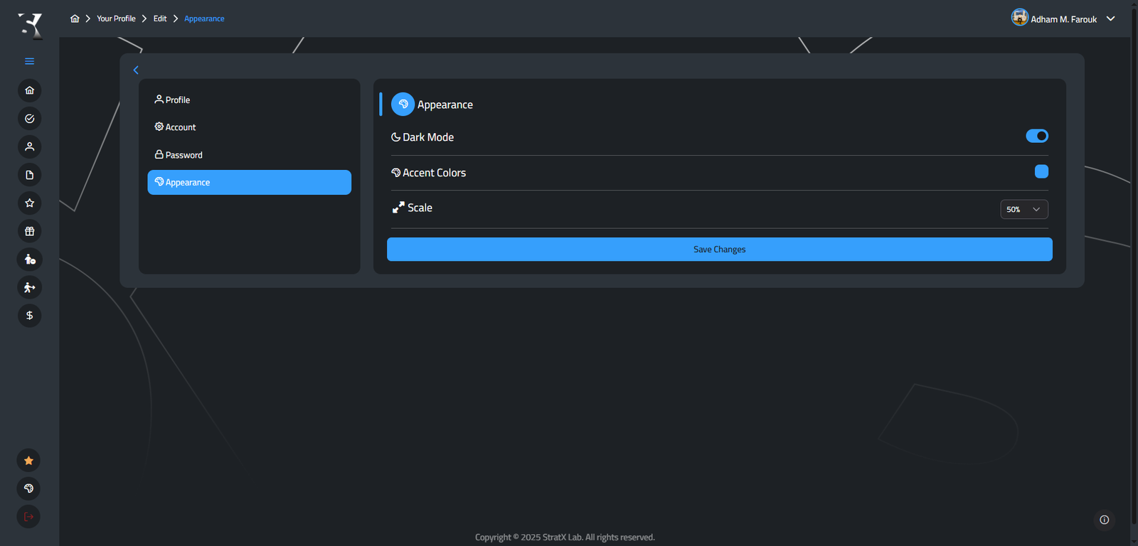 Edit profile (Custom Apperance)